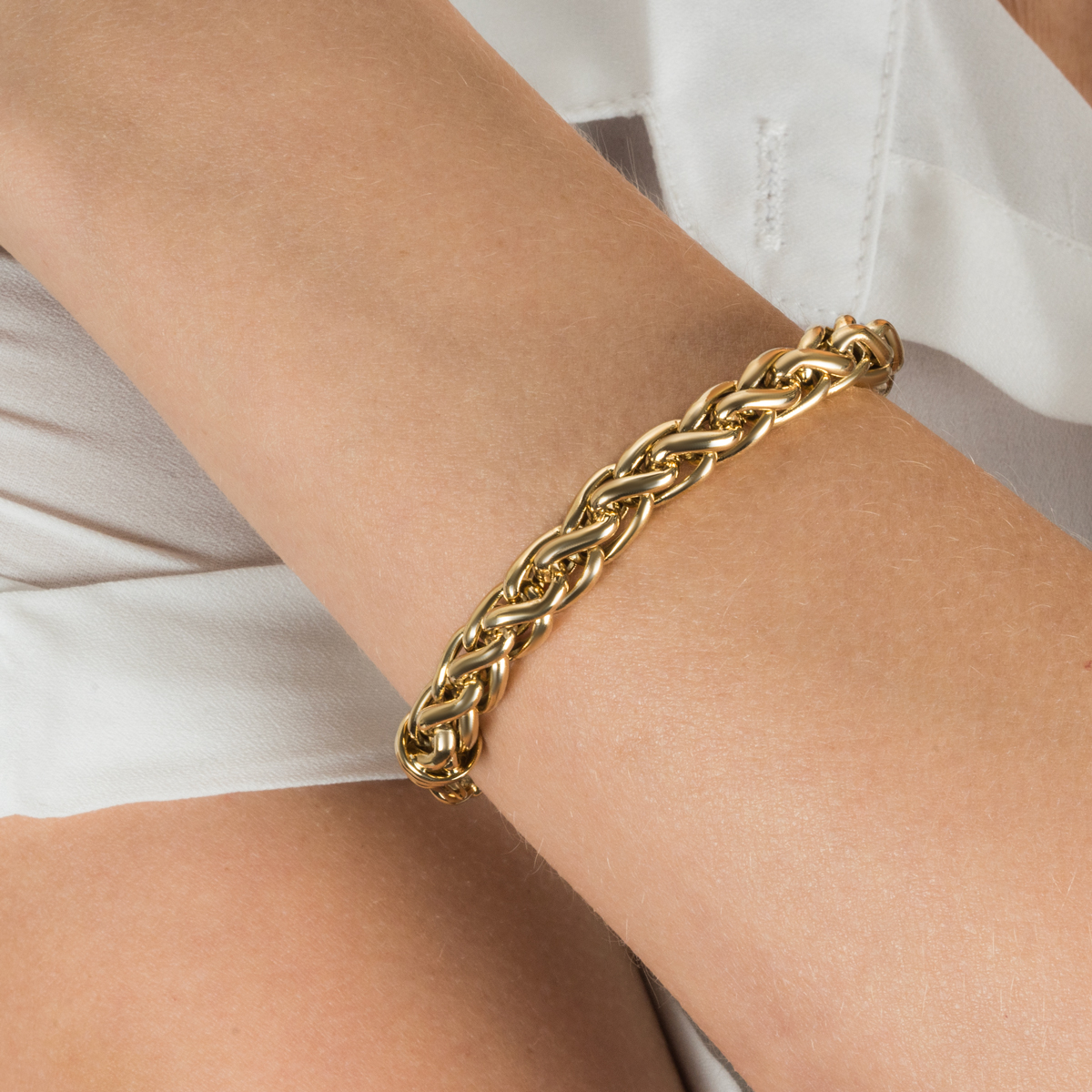 Yellow Gold Wheat Chain Bracelet